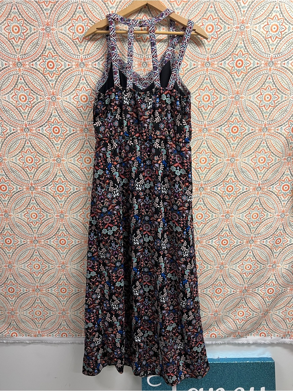 Xhilaration black floral Maxi Dress - lined size L
